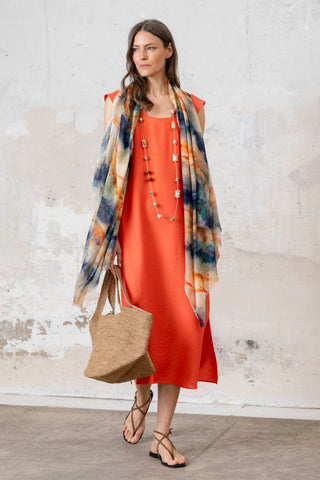 VESTIDO TRIANGULO ESPALDA CORAL