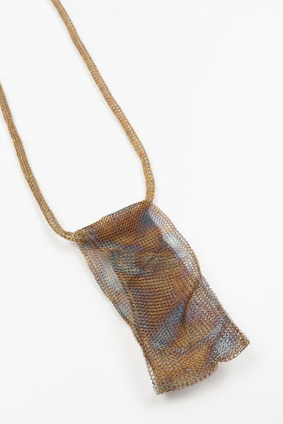 COLLAR MALLA TORNASOLADO Y ORO