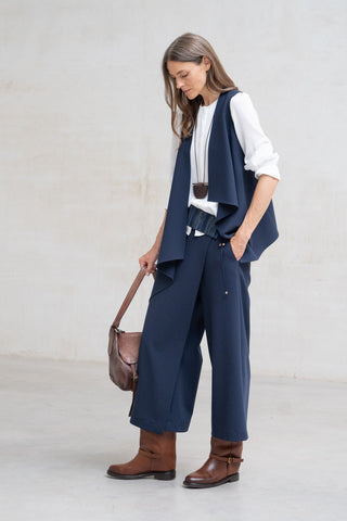 Modica navy blue skirt-pants