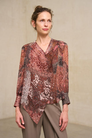 Blusa Érne estampado burdeos