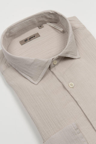 Camisa GUY color hueso de algodón ligero