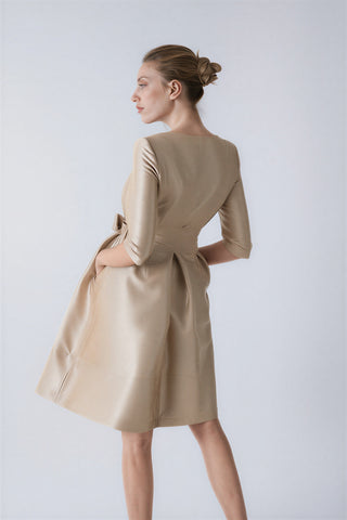 Odelia golden trench dress