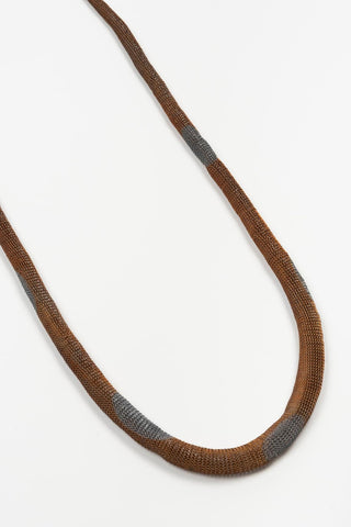 Aged copper and gray Corel necklace
