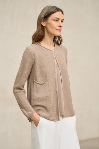 Chaqueta de punto Lierne arena tostado