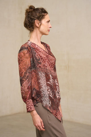 Blusa Érne estampado burdeos