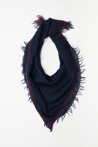 Dareva navy blue wool scarf