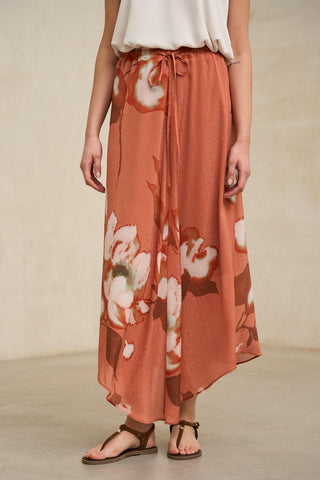 Ailén coral print skirt