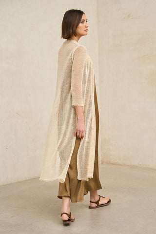 Avenel Beige Knitted Long Blazer