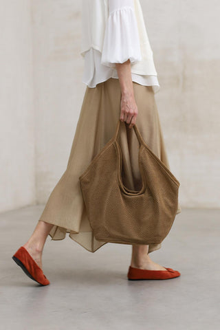 Bolso Nara camel calado