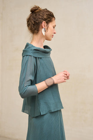 Plain aqua blouse