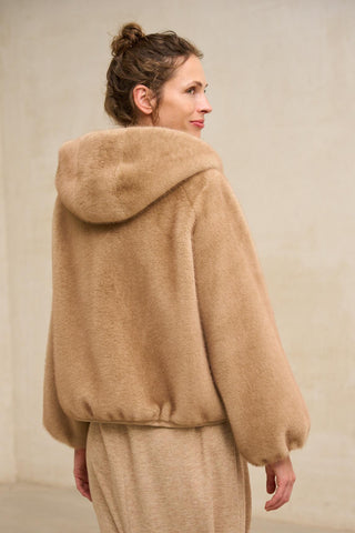 Ostera mink-effect beige coat