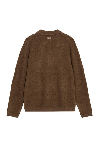 Mos Mosh Odrik brown knit polo shirt