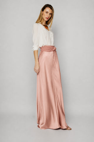 Uriah Dusty Pink Satin Skirt