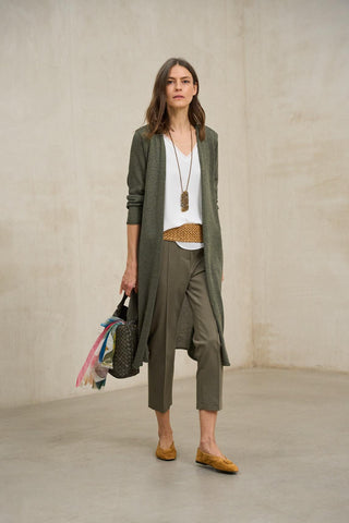 Avelin olive green knit jacket