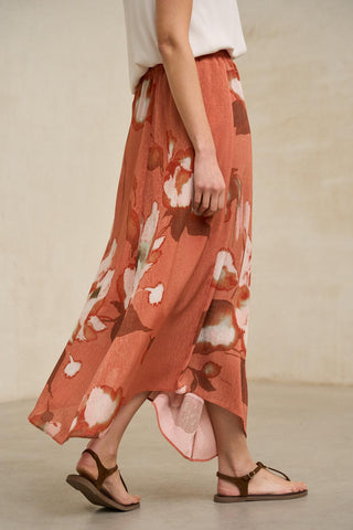 Ailén coral print skirt