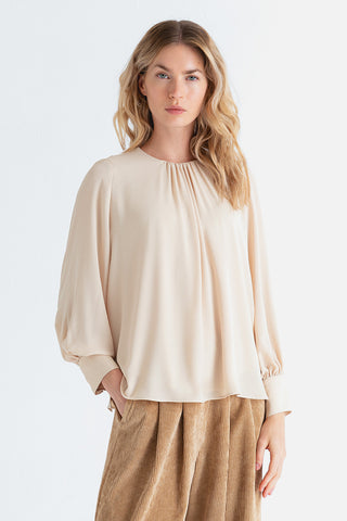 CUERPO FRUNCE CUELLO BEIGE