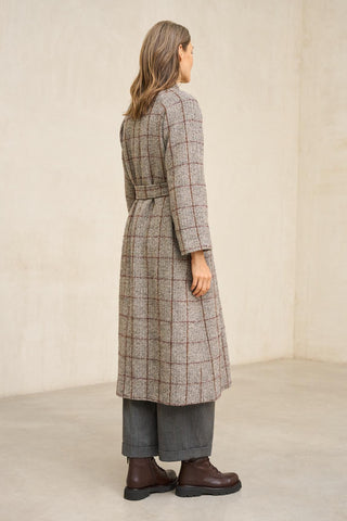 Esloria grey checked coat