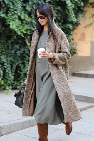 Abrigo Cuneo marrón jaspeado